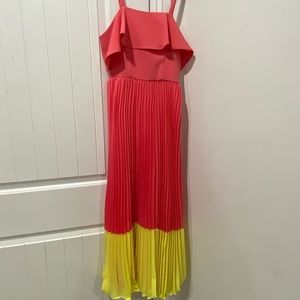 Long noodle strap dress